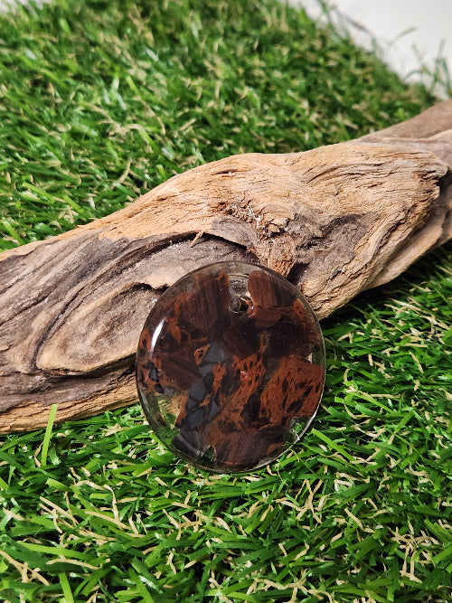 Obsidian flake pendant