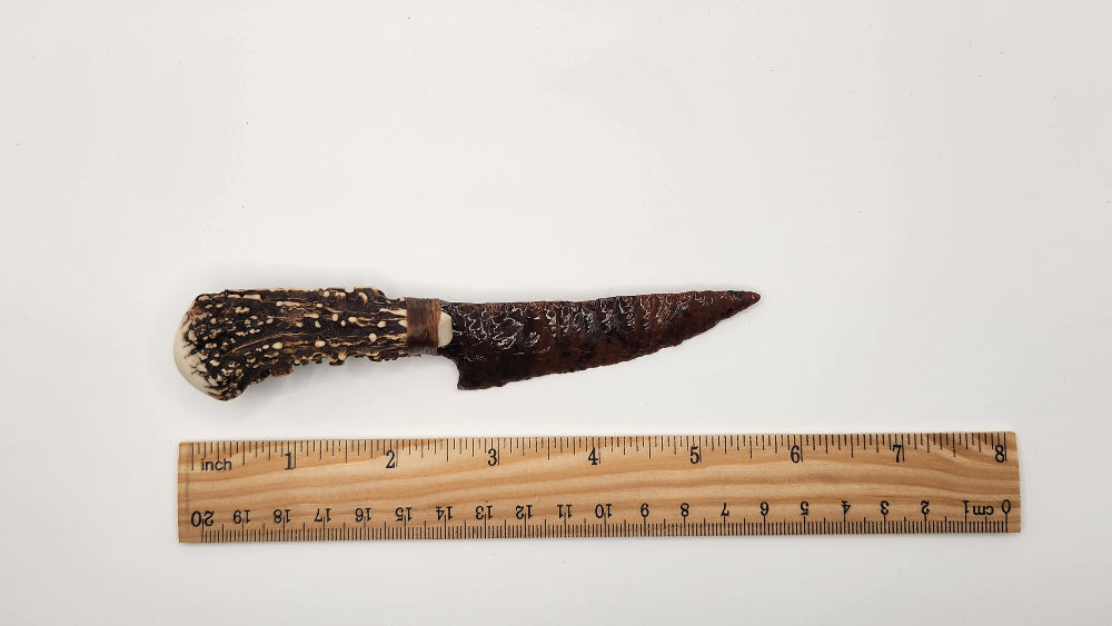Mahogany Obsidian Stone + Deer Antler