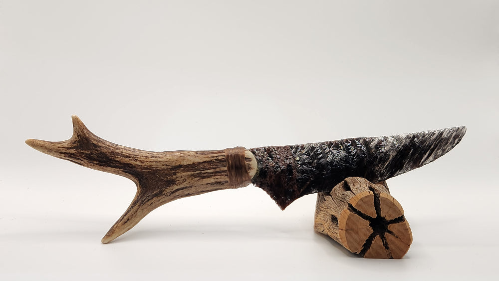 Tri color Obsidian Stone +Deer Antler
