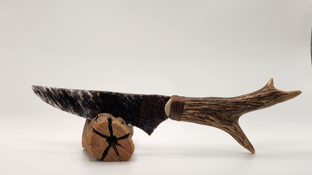 Tri color Obsidian Stone +Deer Antler