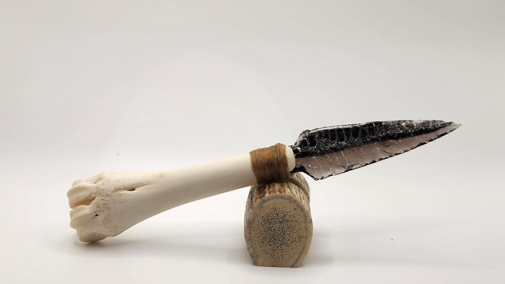 Transparent Obsidian Stone + Bone