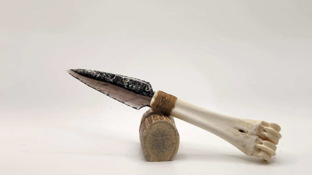 Transparent Obsidian Stone + Bone