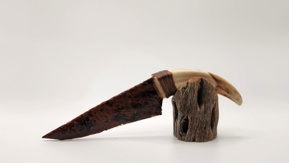 Mahogany Obsidian Stone + Warthog Tusk