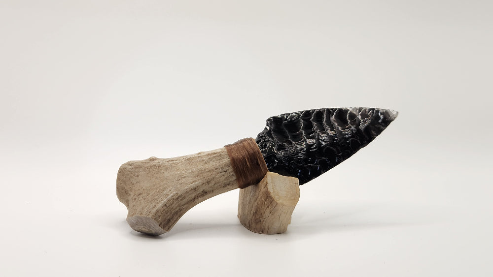 Mini Black Obsidian Stone +Deer Antler