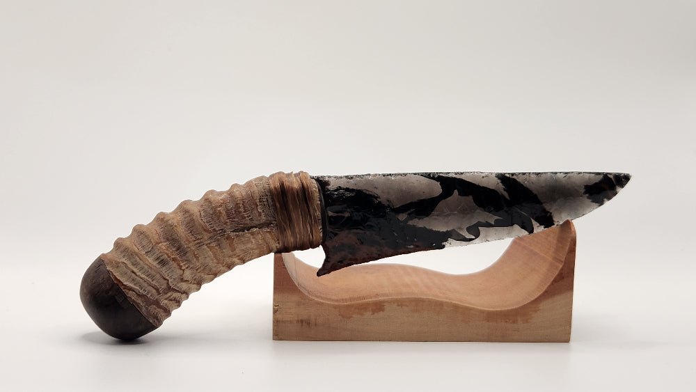 Tri color Obsidian Stone + Animal Horn