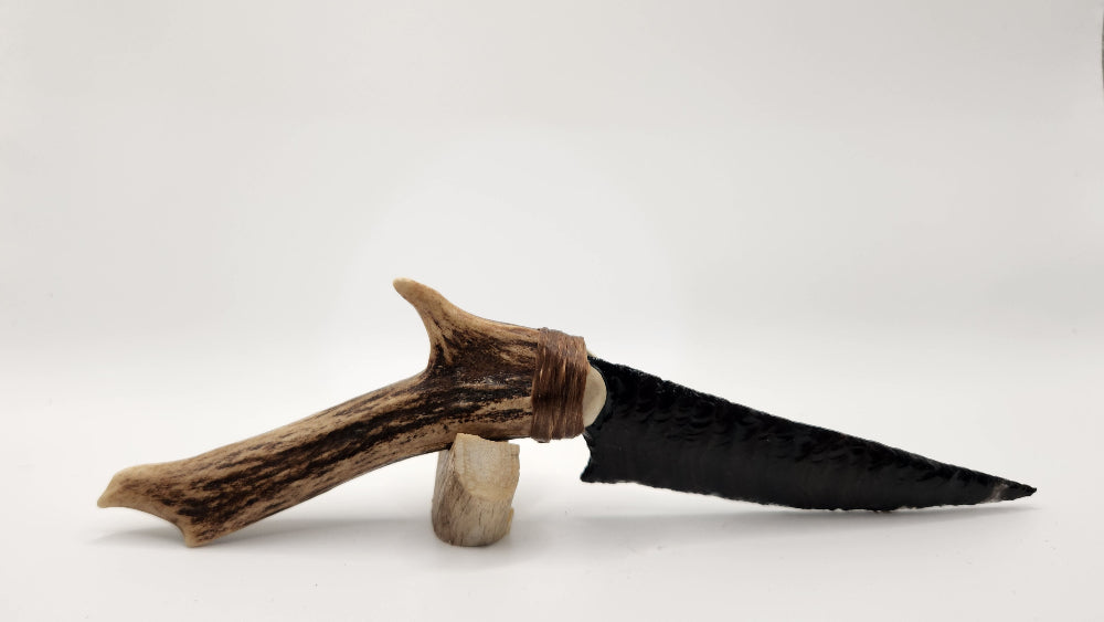 Black Mahogany Obsidian + Deer Antler