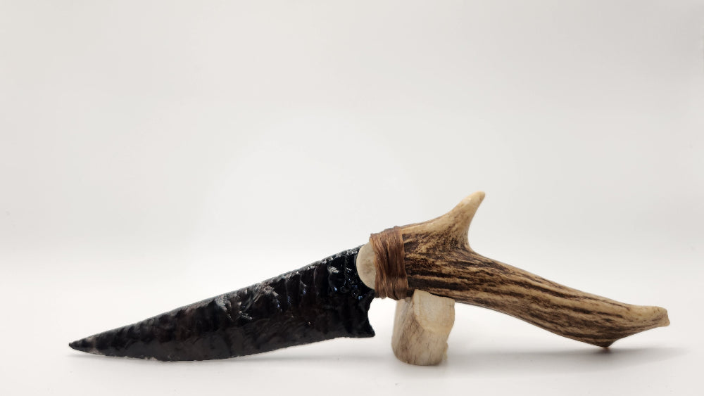 Black Mahogany Obsidian + Deer Antler