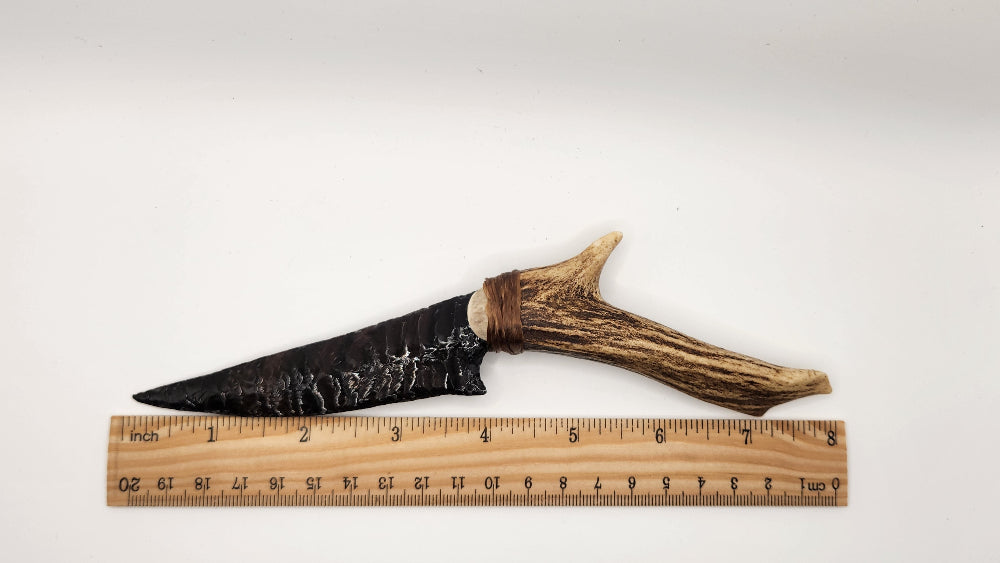Black Mahogany Obsidian + Deer Antler