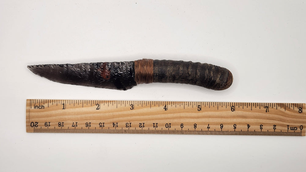 Tri color Obsidian Stone Knife + Springbok
