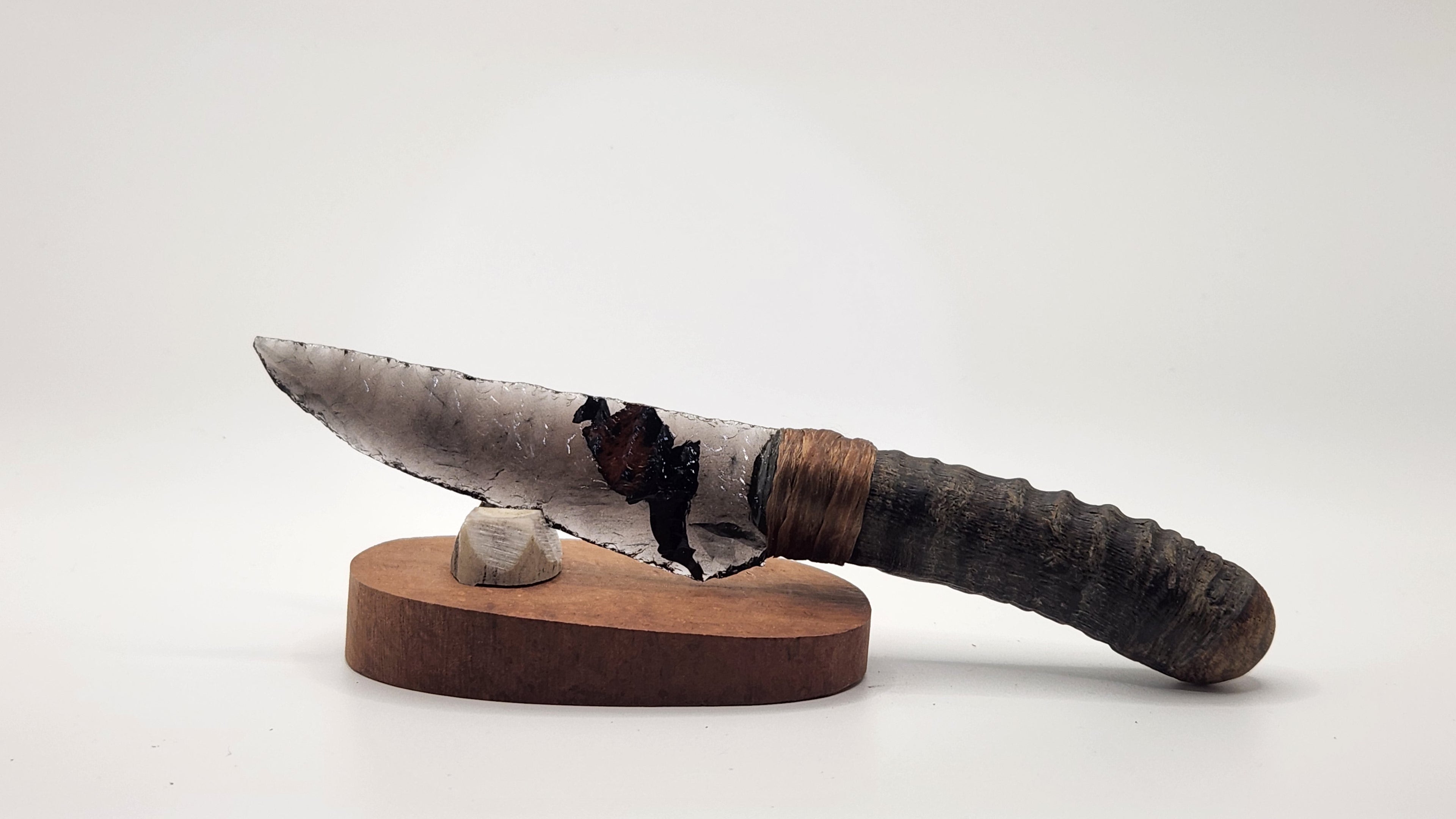 Tri color Obsidian Stone Knife + Springbok