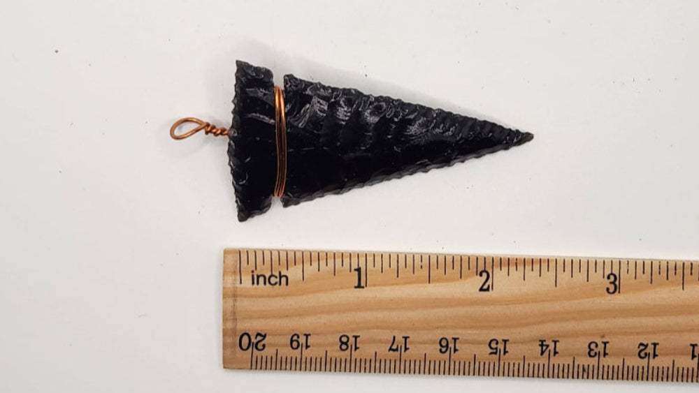 Black Obsidian Arrow head necklace pendant